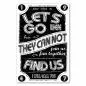 Preview: "Let's Go Where They Can Not Find Us" – ein Typografie-Poster im Vintage-Stil für Abenteurer und Freigeister.