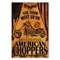 Preview: "American Choppers: Die Show geht weiter!" - ein Poster im Vintage-Stil für Motorrad-Fans.