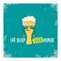 Preview: Bierglas mit Sonnenbrille & Spruch "Eat Sleep Beer Repeat".