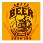 Preview: Emblem: Craft Beer Brauerei, Bierkrug & Hopfen, orange.