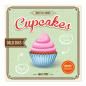 Preview: Retro-Plakat: Cupcake & Schriftzüge "Cupcakes" & "Best in Town".