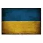 Preview: Ukrainische Flagge im Vintage-Look: Blau steht für den Himmel, Gelb für die Kornfelder.