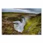 Preview: Panorama: Gullfoss Wasserfall (Island), Wassermassen stürzen in Tiefe, Gischtwolke.