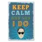 Preview: Vintage Poster in Blau: "Keep Calm and Say I Do" mit Frauengesicht und Sonnenbrille.