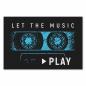 Preview: Kassette & Schriftzug "Let the Music Play" - Design für Musikliebhaber, Nostalgie.