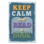 Preview: Retro-Poster „Keep Calm and Read a Book“, lädt zum Abschalten und Eintauchen in andere Welten ein.