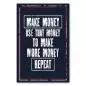 Preview: Motivationsspruch auf dunkelblauem Hintergrund: „Make money use that money to make more money repeat.“