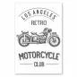 Preview: Vintage-Emblem: Motorrad Club (Los Angeles), klassisches Motorrad & Schriftzug.