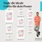 Preview: Finde die ideale Postergröße: "All you need is love" - Schriftzug, Herzen, Punkte.