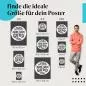 Preview: Wähle die ideale Postergröße: "Arbeite hart für gute Erholung" - Typografie auf Grau.