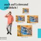 Preview: Fluss: Leinwandbild. Blau, abstrakt, Luftaufnahme.