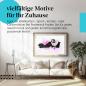 Preview: Stylisches Leinwandbild: Entspannte Eleganz - Frau mit Katze auf Sofa.