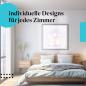 Preview: Schlafzimmer Deko: Romantisches Schlafzimmer mit "Hasen" Leinwandbild. Liebe & Sterne.