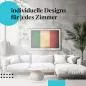 Preview: Schlafzimmer Deko: "Italien Flagge" Poster im minimalistischen Schlafzimmer. Wanddeko im Used-Look.