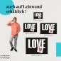 Preview: "LOVE": Leinwandbild. Sicherheitsnadel, Herz.