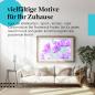 Preview: Dieses Leinwandbild mit den lila Blüten ist ein Highlight für alle Blumenliebhaber und bringt Farbe in Ihre vier Wände.