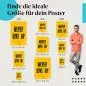 Preview: "Never Give Up!": Motivationsposter mit Spruch auf gelbem Hintergrund