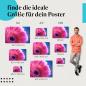 Preview: Finde die ideale Postergröße: Pinke Gerbera, Makroaufnahme, leuchtende Farben, Struktur.