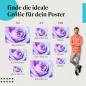 Preview: "Farbenrausch": Blumen Poster mit regenbogenfarbener Rose & Wassertropfen