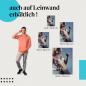 Preview: Fitness, Leinwandbild: Frau, Bauchmuskeln, blau.