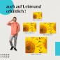 Preview: Zwei leuchtend gelbe Sonnenblumen, Nahaufnahme als Leinwandbild.