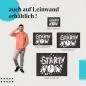 Preview: "Start Now": Leinwandbild. Uhr, Rakete, Fußabdrücke, motivierend.