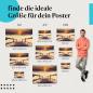 Preview: Strand & Meer: Poster "Sonnenuntergang am Strand" - Holztreppe & malerisches Licht