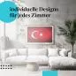 Preview: Schlafzimmer Deko: "Türkische Flagge" Poster. Wanddeko im modernen Schlafzimmer.