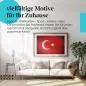 Preview: Stylisches Leinwandbild: Türkische Vintage Flagge im Used-Look. Wanddeko für die Türkei-Fans.