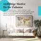 Preview: Stylisches Leinwandbild: Abstrakte Weltkarte: Kunstvoller Druck auf Vintage Hintergrund.