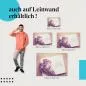 Preview: "Bücherliebe - Zitat" Leinwandbild. Finde die ideale Größe für dein Zuhause & setze Akzente mit Kunst!