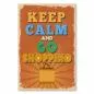 Preview: Vintage Poster in Orange: "Keep Calm and Go Shopping" mit Einkaufstasche.