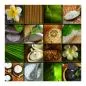 Preview: Fotocollage mit Elementen aus der Wellness- und Spa-Welt: Entspannung & Genuss.