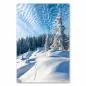 Preview: Winterlandschaft: Schneebedeckte Tannen, blauer Himmel, glitzernder Schnee.