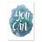 Preview: Aquarell-Schriftzug "You Can", inspirierendes Design - Motivation & Zielerreichung.