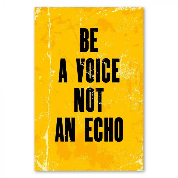 "Be a voice, not an echo" - ein starkes Statement für Individualität und Mut.