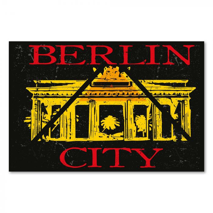 Brandenburger Tor & Schriftzug "Berlin City" - stylisches Design für Berlin-Fans.