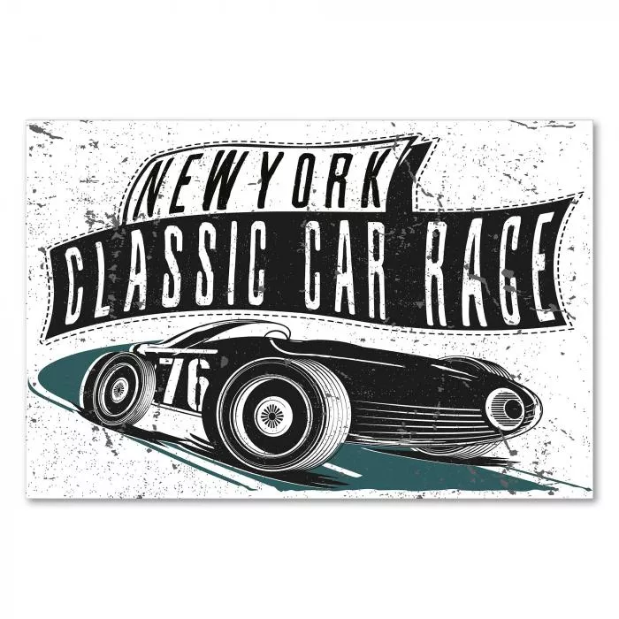 Klassischer Rennwagen mit Startnummer 76 beim New York Classic Car Race - Rasante Action.