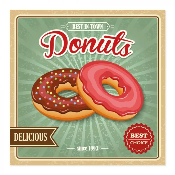 Retro-Plakat mit Donuts: 