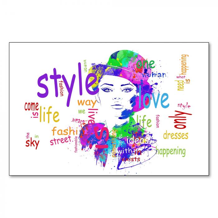 "Fashion is my passion" - diese bunte Collage mit Frauenportrait und Hut ist ein Must-Have für alle Fashionistas!