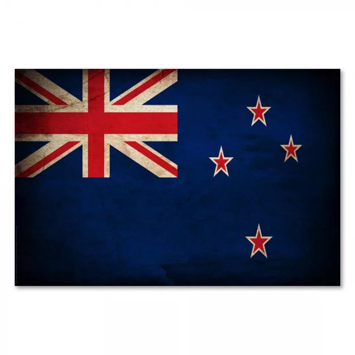 Neuseeland Flagge Grunge Look: Das Muster ist an die britische Blue Ensign angelehnt.