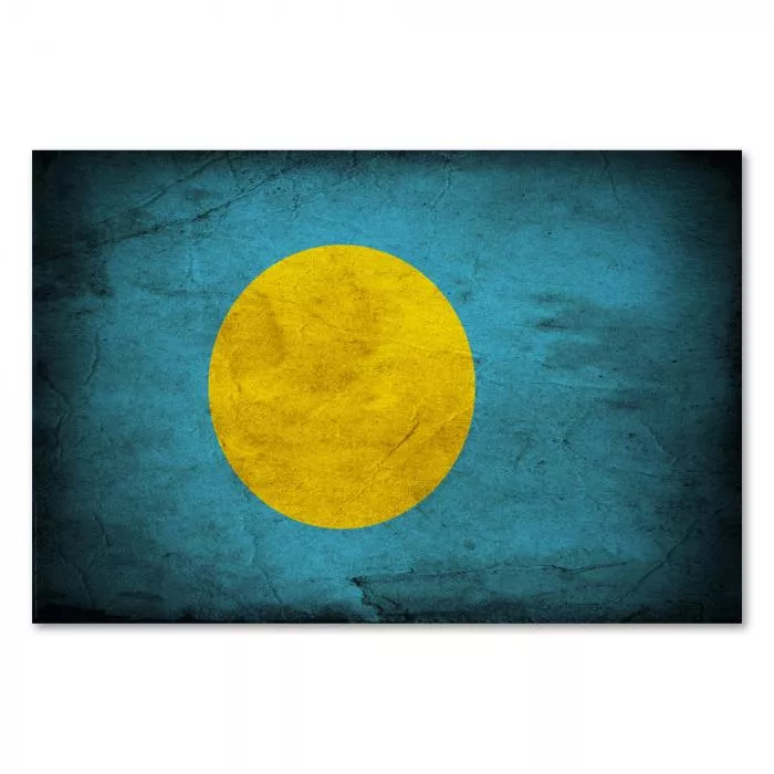 Palau Flagge - Goldener Kreis: Der Kreis symbolisiert den Mond und die Einheit des Volkes.