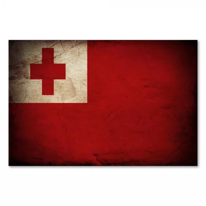 Tonga Flagge - Rotes Kreuz auf Weiß: Das Kreuz symbolisiert das Christentum, die Farbe Rot das Blut Christi.