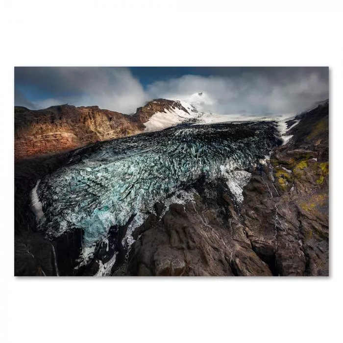 Gletscher, Island, Felsen, blauer Eispanzer - Kraft der Natur.