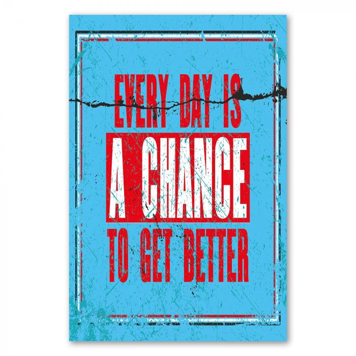 "Every day is a chance to get better" - ein motivierendes Poster im Used-Look für alle, die sich ständig verbessern wollen.