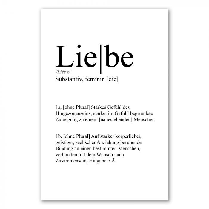 Definition "Liebe": Starkes Gefühl der Hingezogenheit & Bindung zu Mensch.