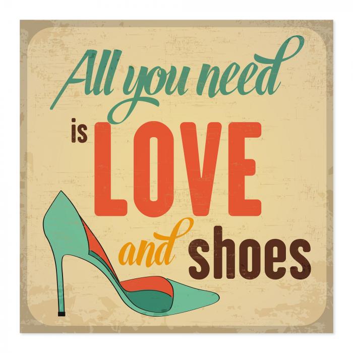 "Alles was du...", Typografie & High Heel: Liebe & Schuhe, humorvoll.