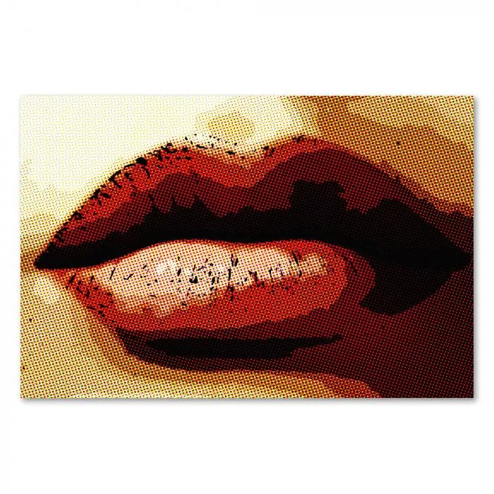 Nahaufnahme von Lippen im Pop-Art Stil - ein stylishes Motiv in Rot.