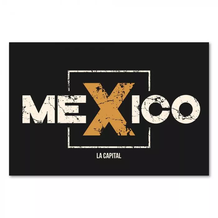 "Mexico La Capital" - stilvolle Schrift auf dunklem Hintergrund - Design für Mexiko-Fans.