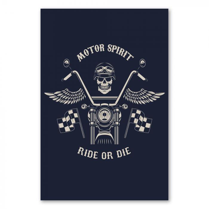 "Ride or Die" - Der Spirit des Motorradfahrens mit coolem Totenkopf und Flügeln, perfekt für Biker und Rebellen!